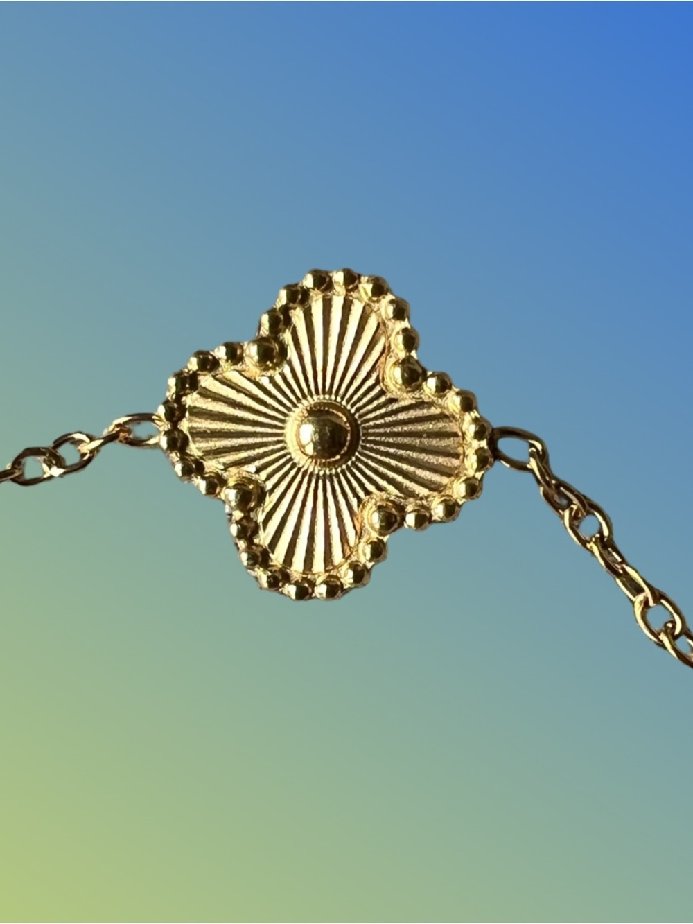 Clover Fashion Gold Toned Bracelet - Picture 4 of 6